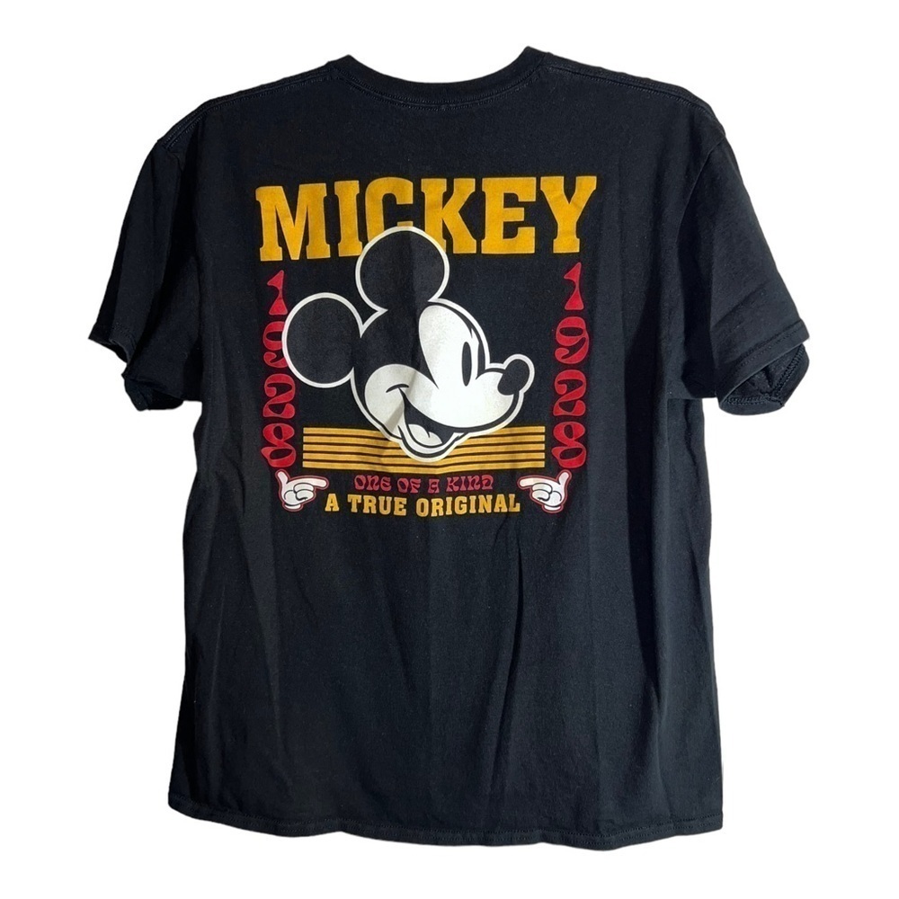 DISNEY Mickey Mouse Mens Black Short Sleeve Graphic Shirt Sz L